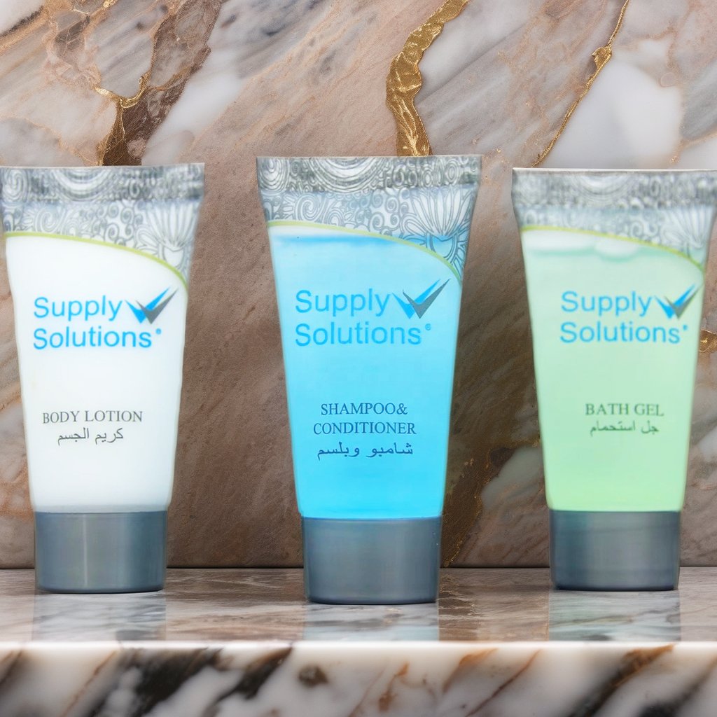 20ml Custom Luxury Hotel Moisturizing shower gel with Body lotion Shampoo gift set Clean