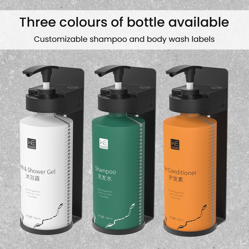 Magnetic Lock Modern Hotel Bath Soap Holder Wall Mounted Plastic Shampoo Shower Gel And Conditioner Soap Dispenser Drillfree