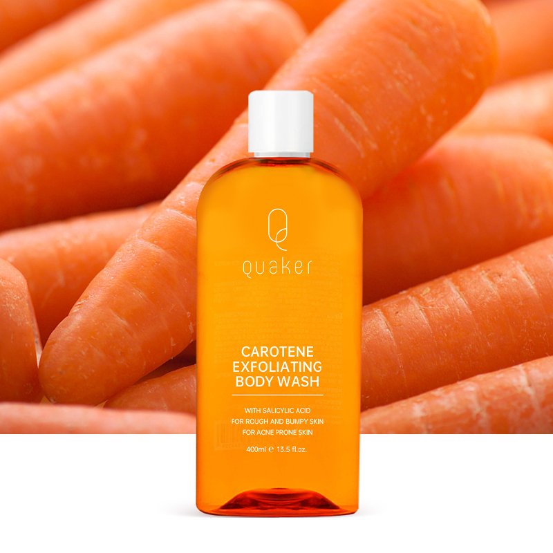 Qquaker Natural Organic Carotene Extract Anti Acne Salicylic Acid Carotone Glutathione Kojic Acid Body Wash