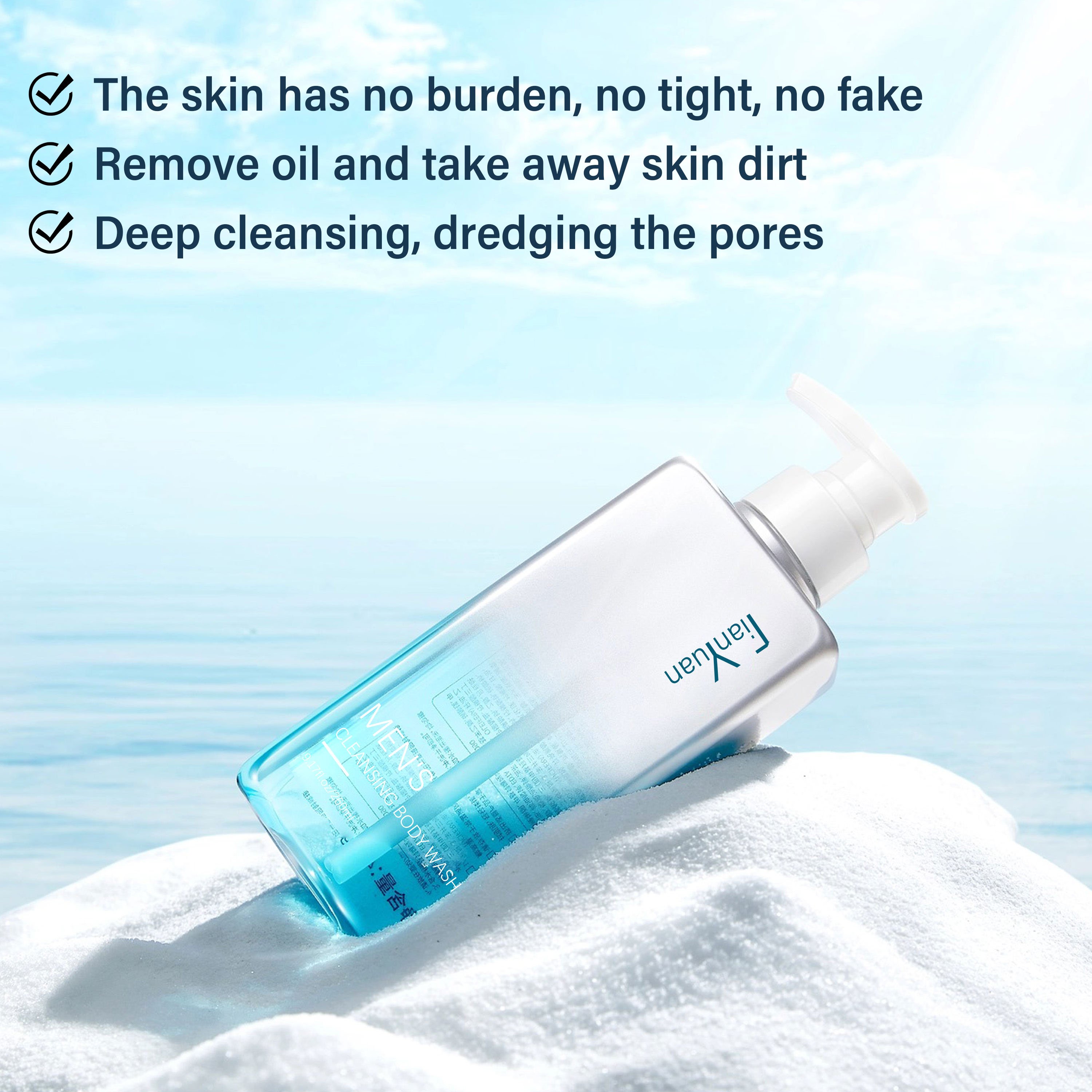 OEM ODM Men's Dual Purpose Deep Cleansing Facial Skin Cleanser Verbena Foam Men's Body Light Scent Daily Shower Gel