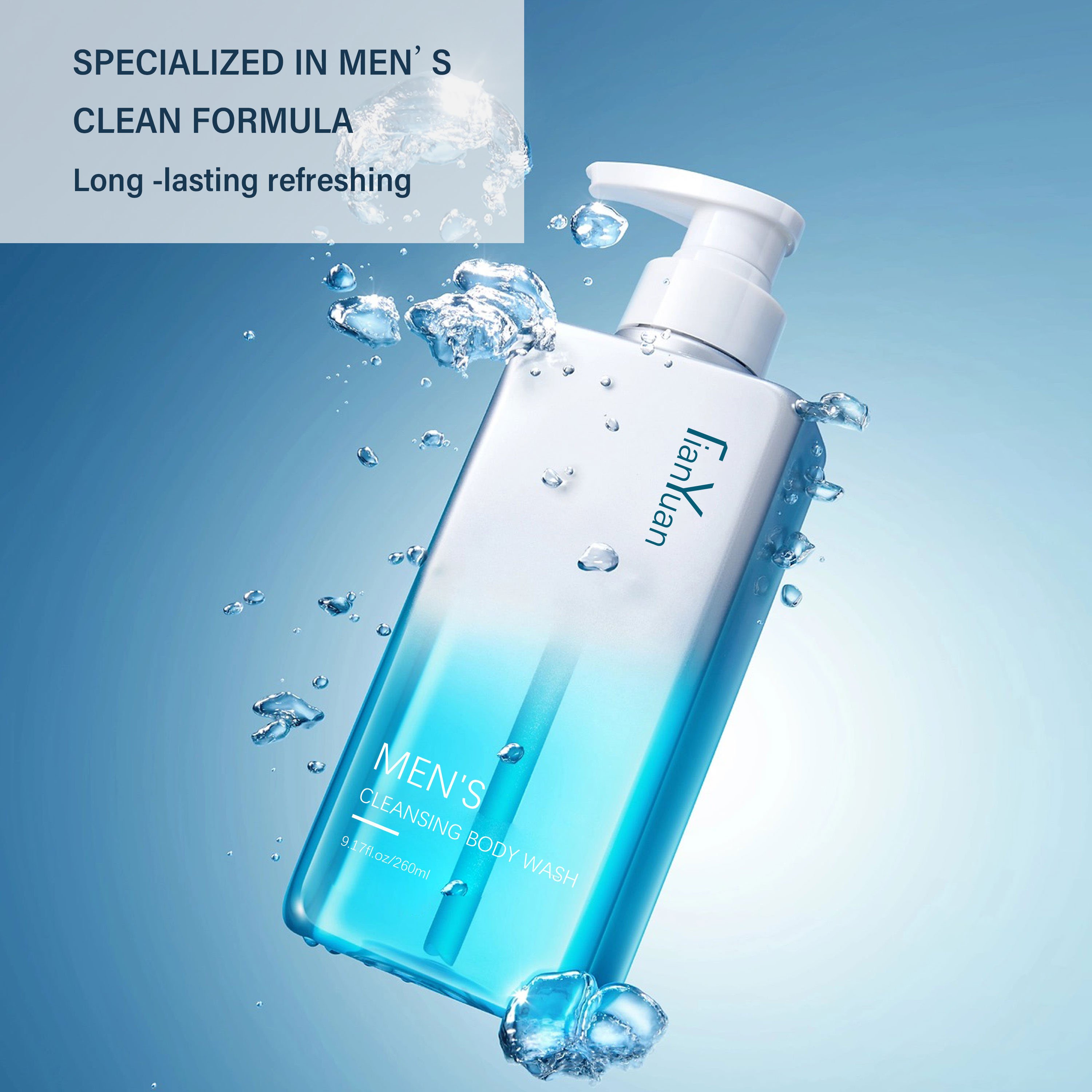OEM ODM Men's Dual Purpose Deep Cleansing Facial Skin Cleanser Verbena Foam Men's Body Light Scent Daily Shower Gel