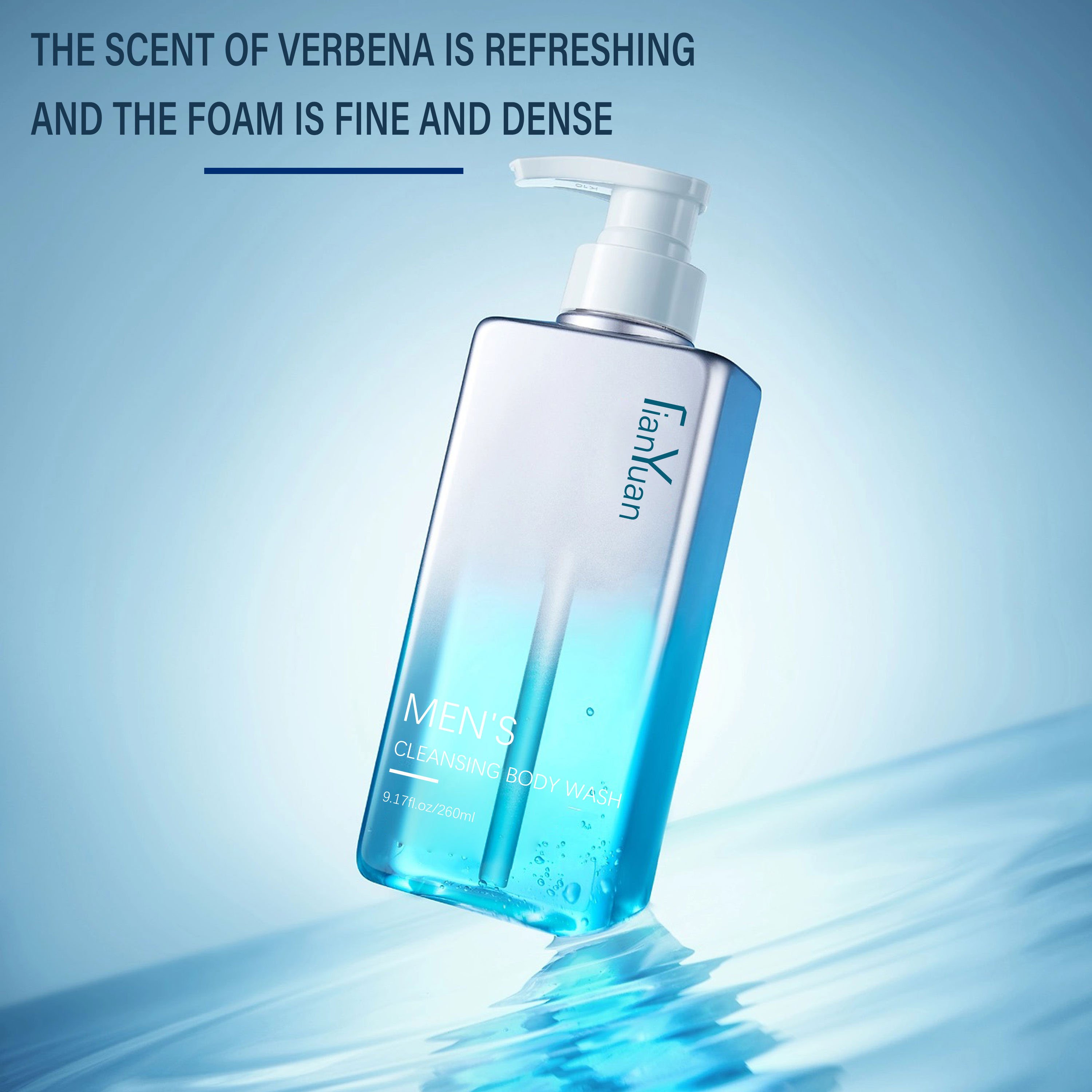 OEM ODM Men's Dual Purpose Deep Cleansing Facial Skin Cleanser Verbena Foam Men's Body Light Scent Daily Shower Gel