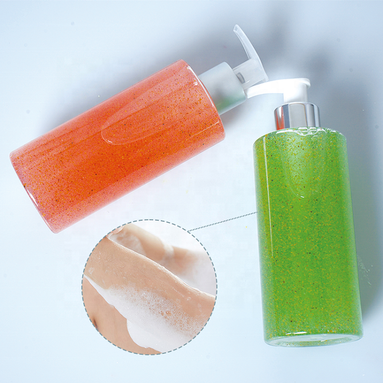Private Label Hot Sell Perfume Bathing Carotene Extract Skin Whitening Body Wash Liquid Scrub Shower Gel