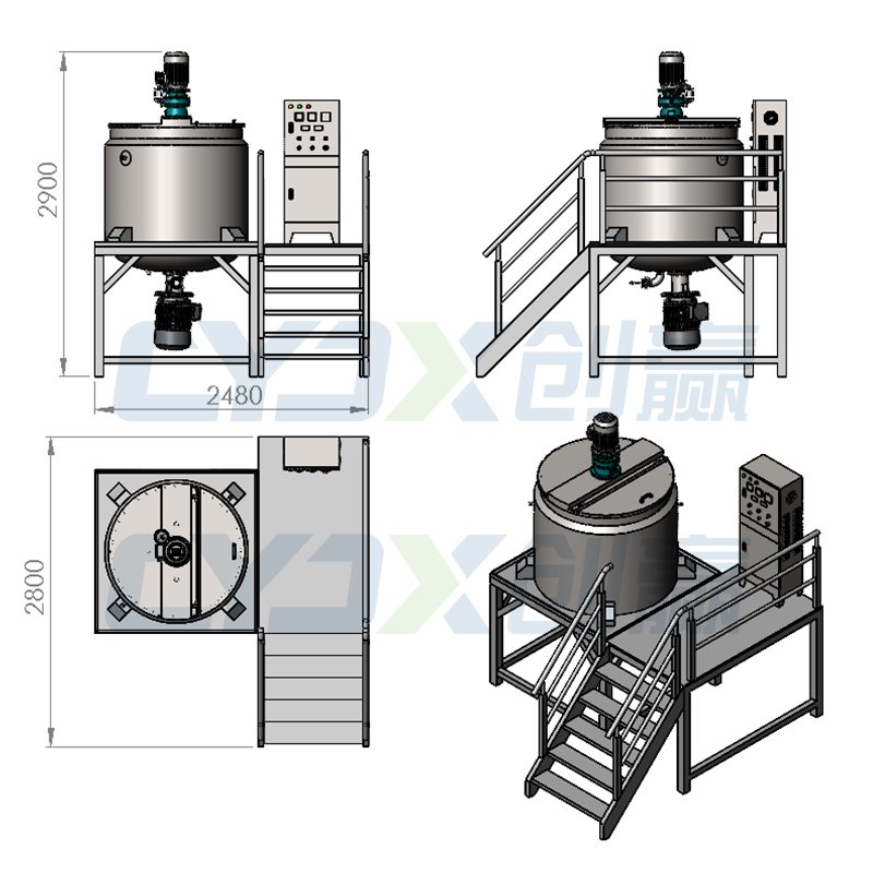 CYJX Liquid Soap,Detergent,Shampoo,Shower Gel Making Machine Mixing Tank Mixer Production body cream making machine