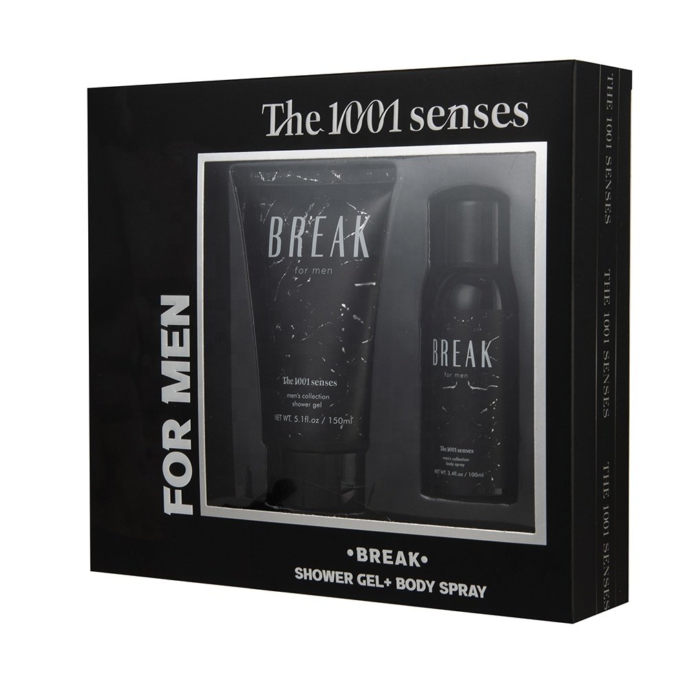 Men body care set body wash 150ml shower gels and 100ml body mist fragrance spray perfume