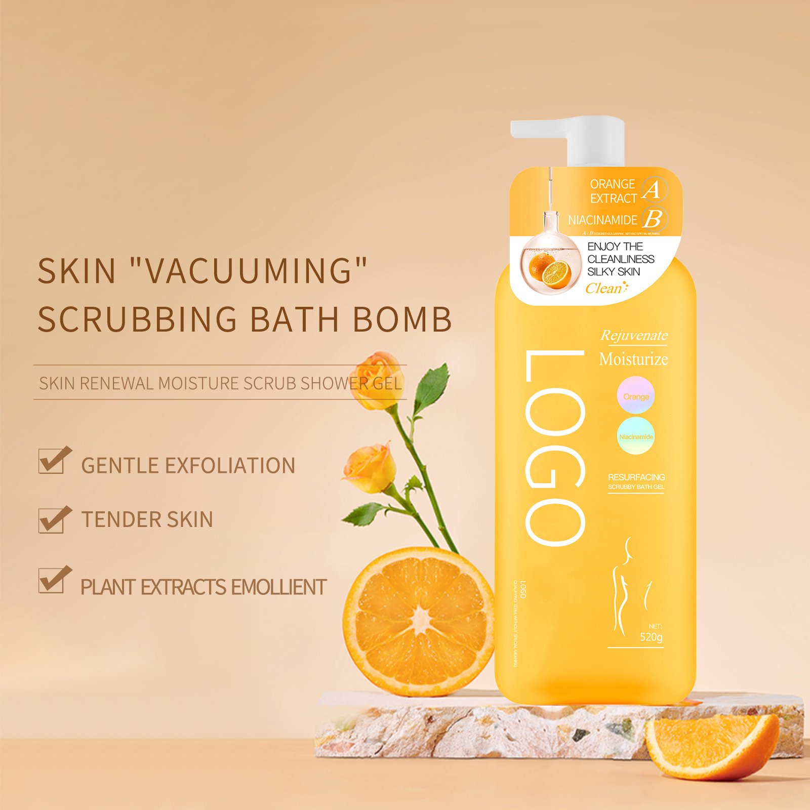 tiktok famous supplier skincare cosmetics body cream scrub OEM ODM manufacturer Moisture Scrub Shower Gel