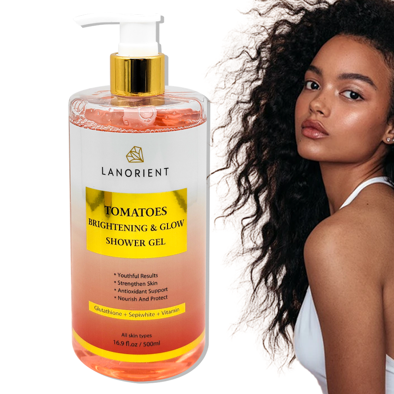 OEM Custom Wholesale Vitamin E Enhances Skin Shine Anti-Aging Tomato Shower Gel For Young Skin