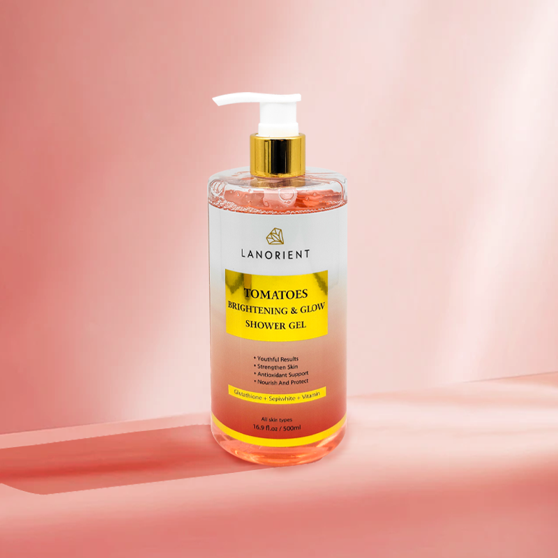 OEM Custom Wholesale Vitamin E Enhances Skin Shine Anti-Aging Tomato Shower Gel For Young Skin