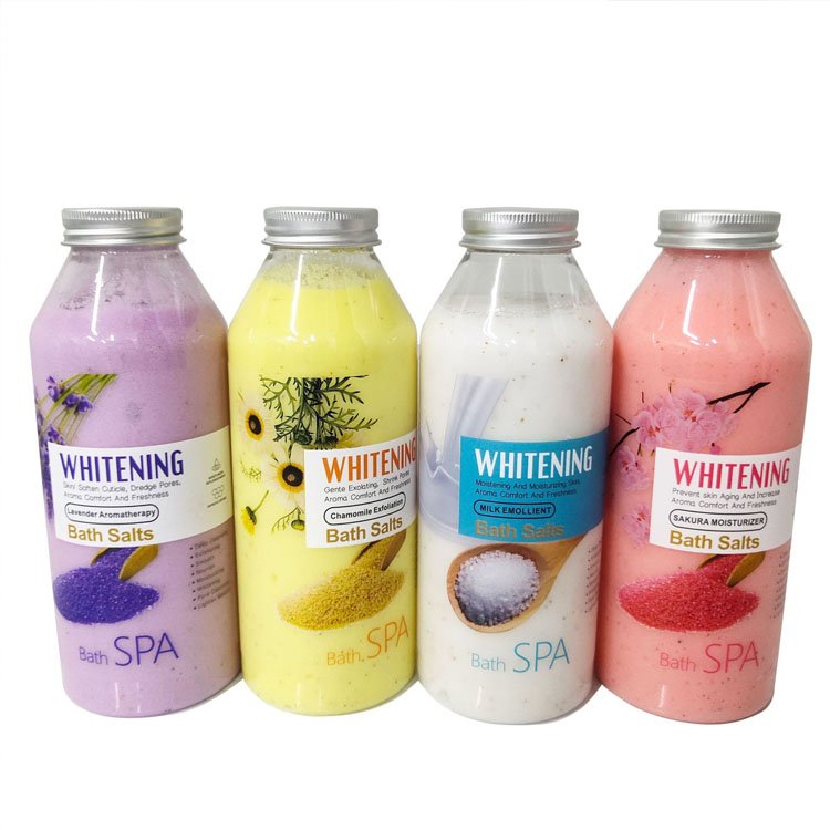Private Label Milk Shower Gel Scrub Salt Bubble Cherry Blossom Fragrance Whole Body Foot Cleansing Bath Salt