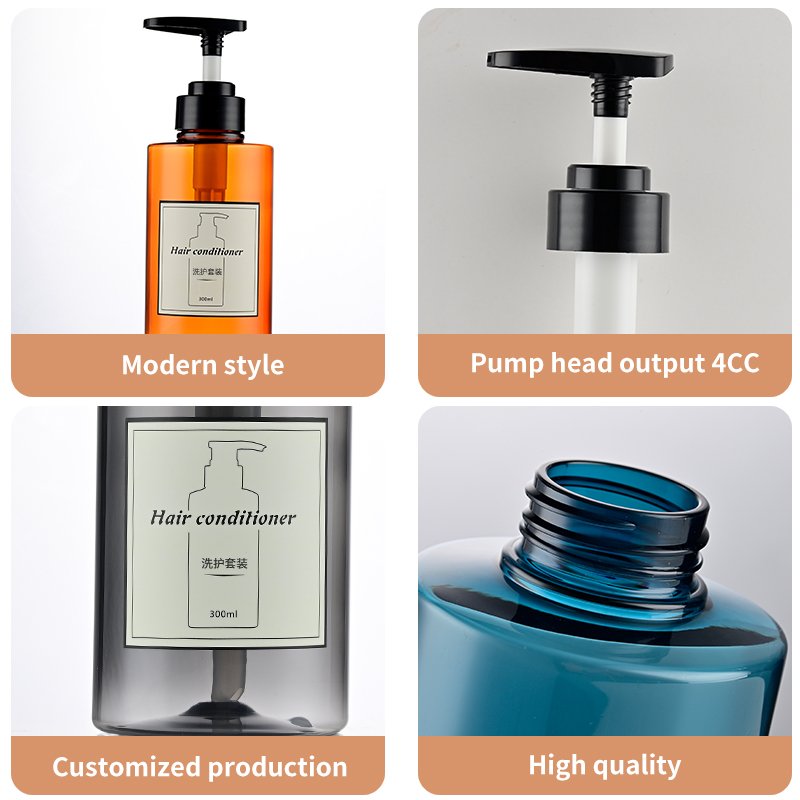 Wholesale 300ml Empty BPA Free PET Plastic empty shower gel bottles plastic bottles for shampoo