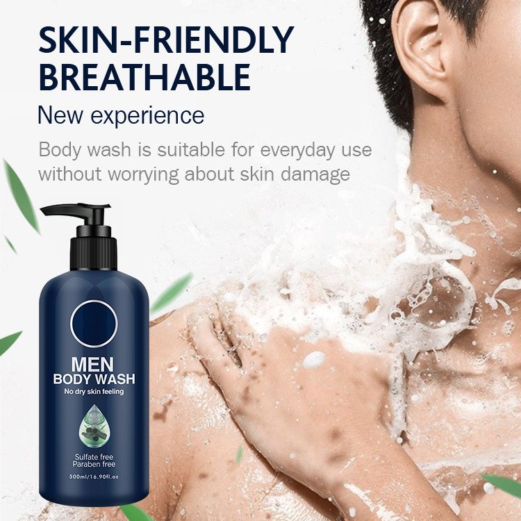 Men Shower Gel Private Label Pure Natural Organic Vegan Refreshing Charcoal Moisturizing Men Body Wash