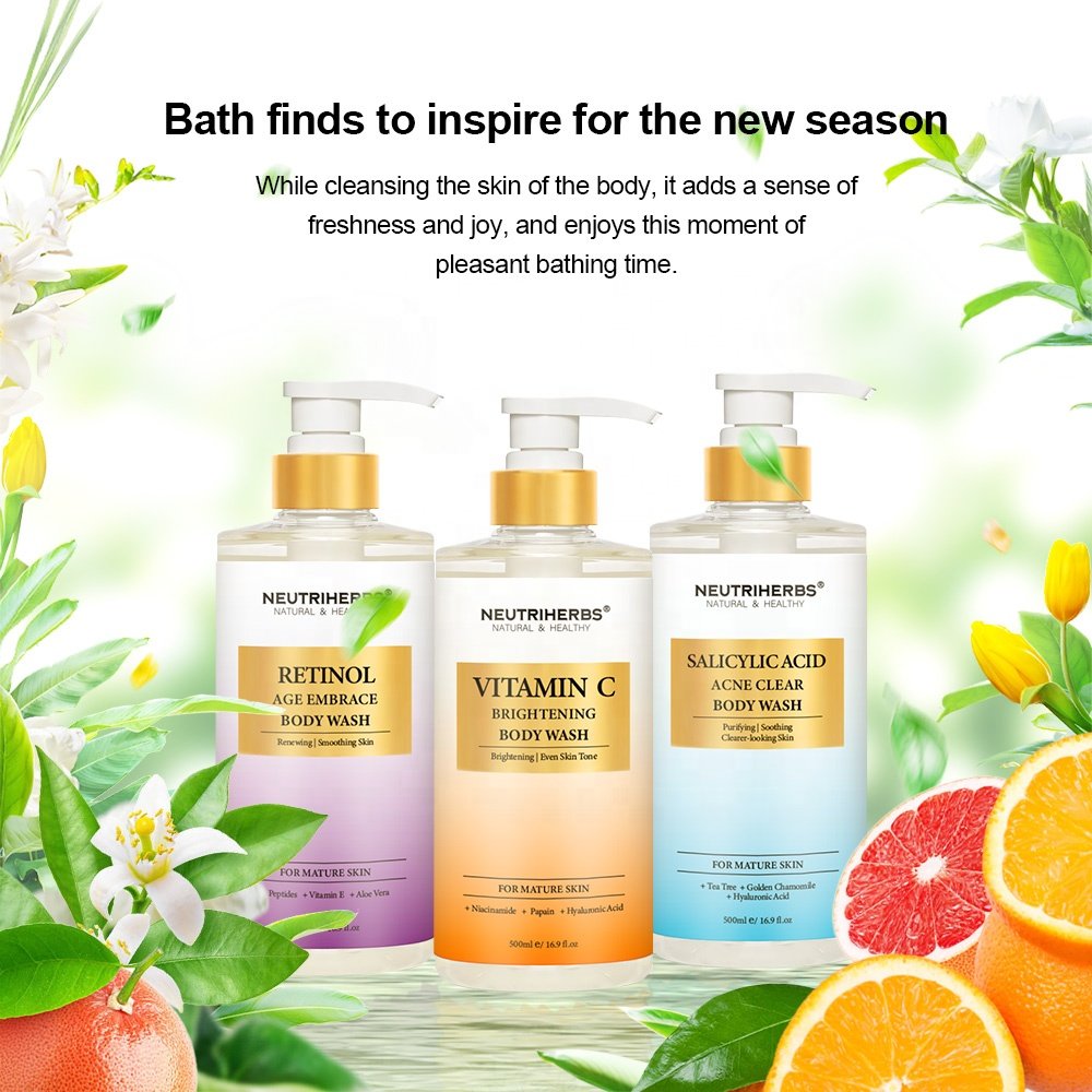 Tea Tree Vegan Herbal Natural Skin Perfumed Bath Bodywash Private Label Body Wash Acne Exfoliating Shower Gel