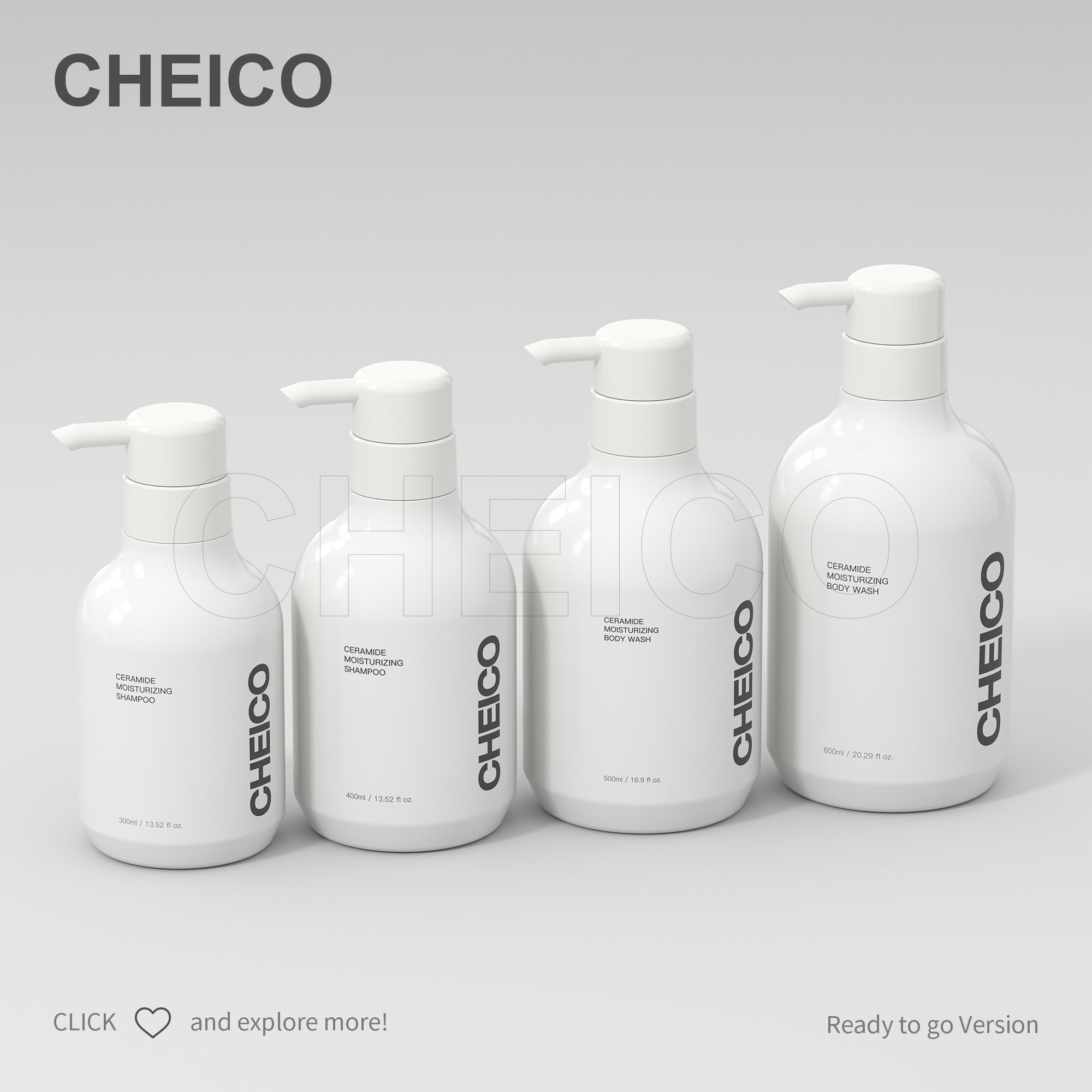 Ready To Ship White Glossy PET Plastic Round Lotion Pump Bottle Shampoo Conditioner Shower Gel 300/400/500/600ml