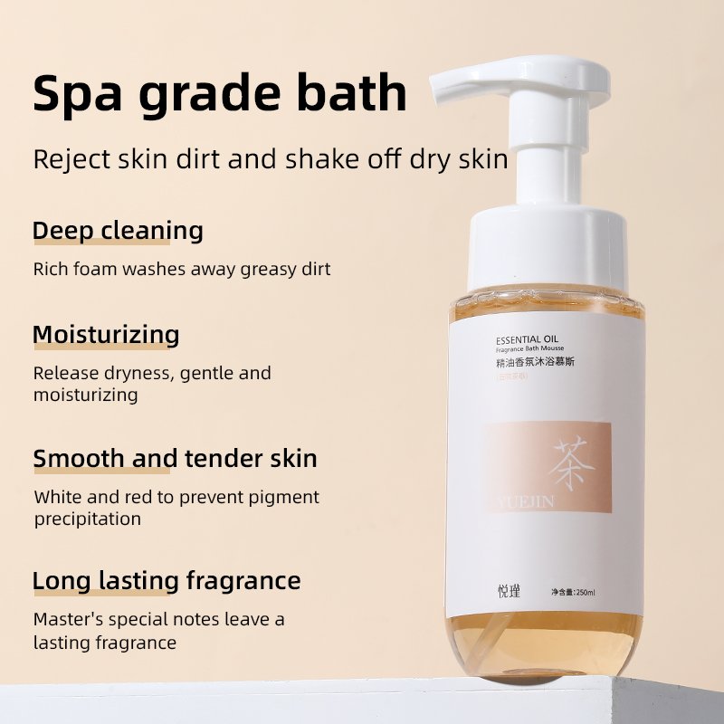 Private Label OEM Moisture Soothing Deep Cleansing Whitening Refreshing Fragrance Bath Body Wash Foam Mousse Bubble Shower Gel