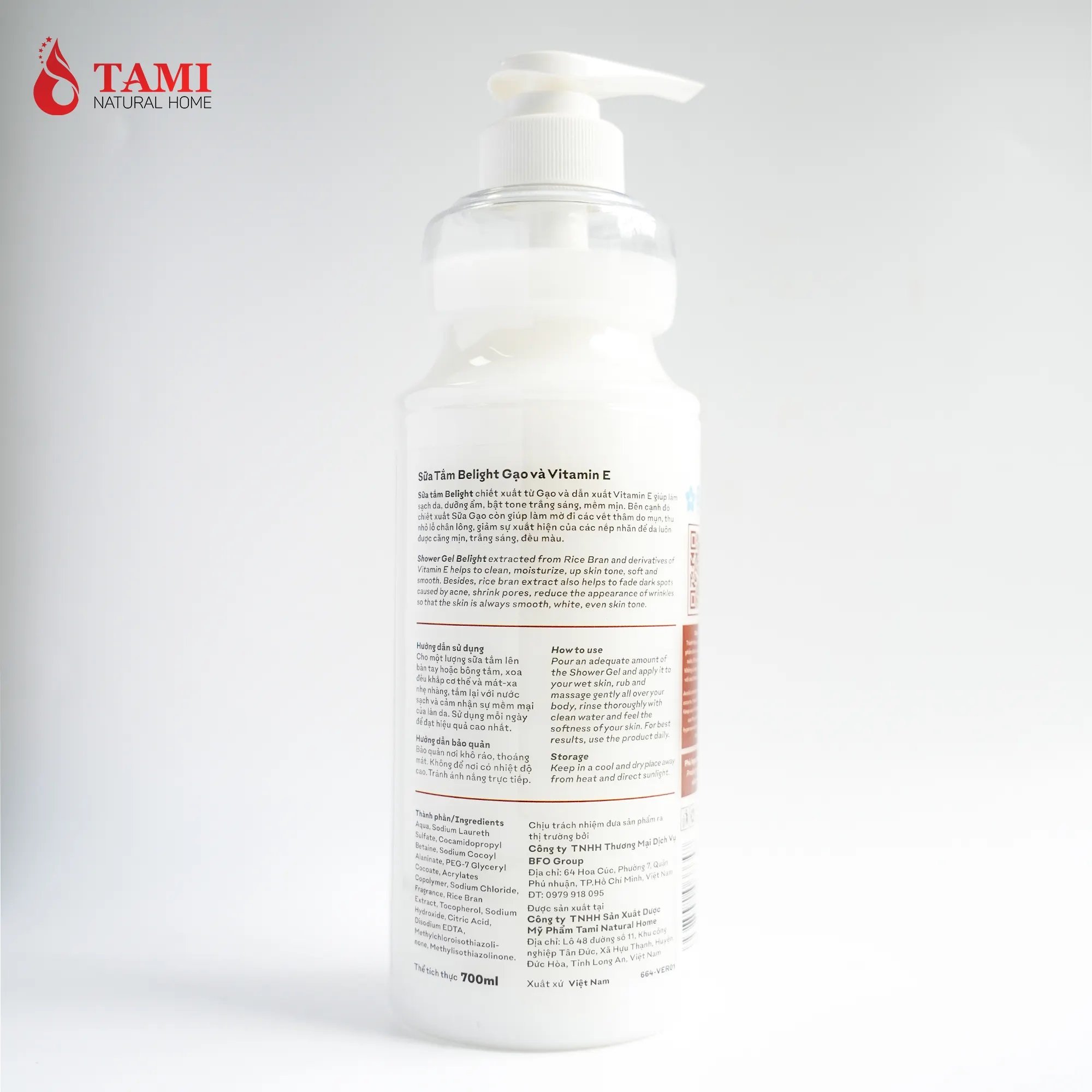 Personal Care Whitening Moisturizing Body Wash Belight - Rice Milk & Vitamin E Refreshing & Bubble Function Shower Gel
