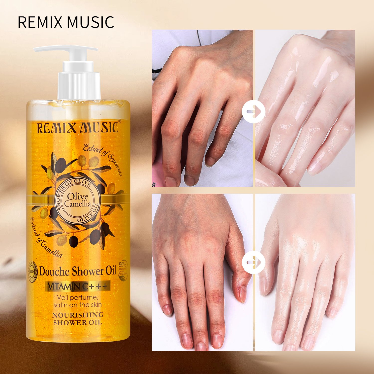 OEM 500ML Turmeric Private Label Bathing Peeling Fragrant Organic Herbal Moisturizing Acne Luxury Shower Gel For Fair Skin