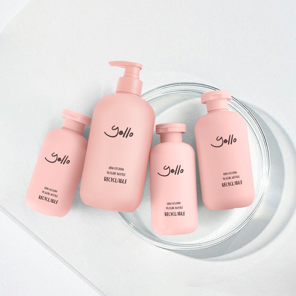 High Quality Hotel Frosted Matte Pink Squeeze Hair Shampoo Shower Gel Bottles Body Wash Bottle With Customized Logo