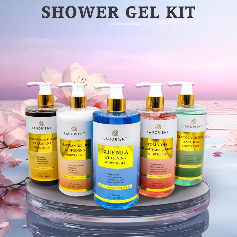 Private Label Alpine River 100% Natural Organic Vitamin E Skin Brightening Whitening Exfoliating Perfume Body Wash Shower Gel