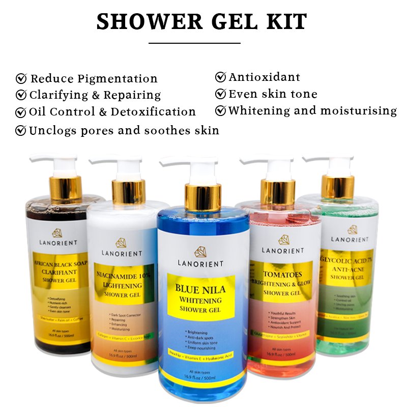 Private Label Alpine River 100% Natural Organic Vitamin E Skin Brightening Whitening Exfoliating Perfume Body Wash Shower Gel