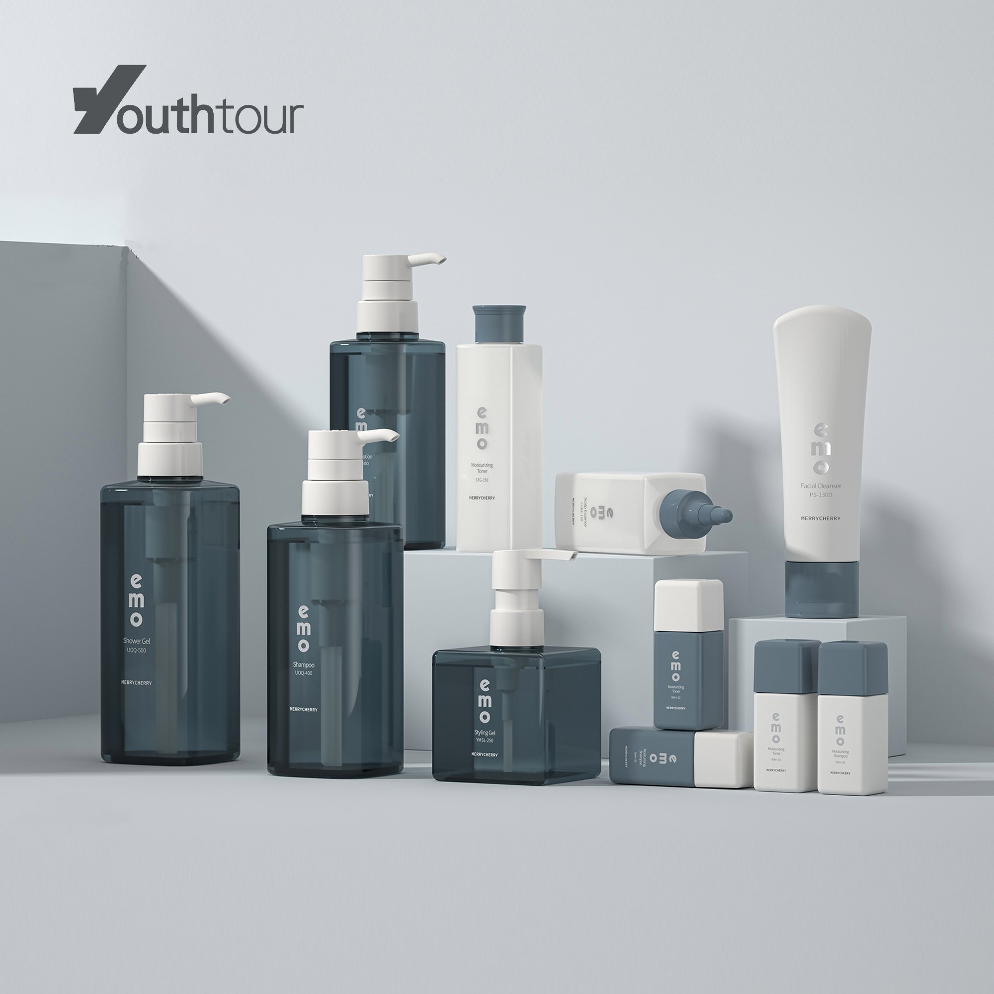 UOQ Cosmetic luxury 300ml 400ml 500ml 1000ml Packaging Plastic PET shampoo conditioner shower gel hand wash sanitizer bottle