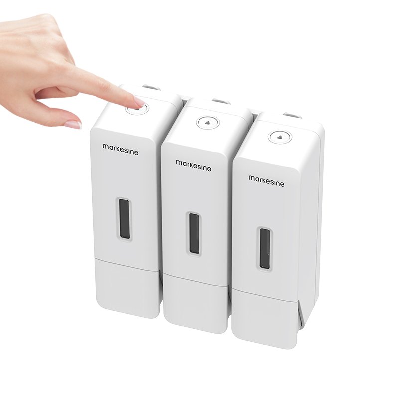 300ml Hotel Plastic Soap Dispenser Three Chamber Shampoo Shower Gel Lotion Bottle