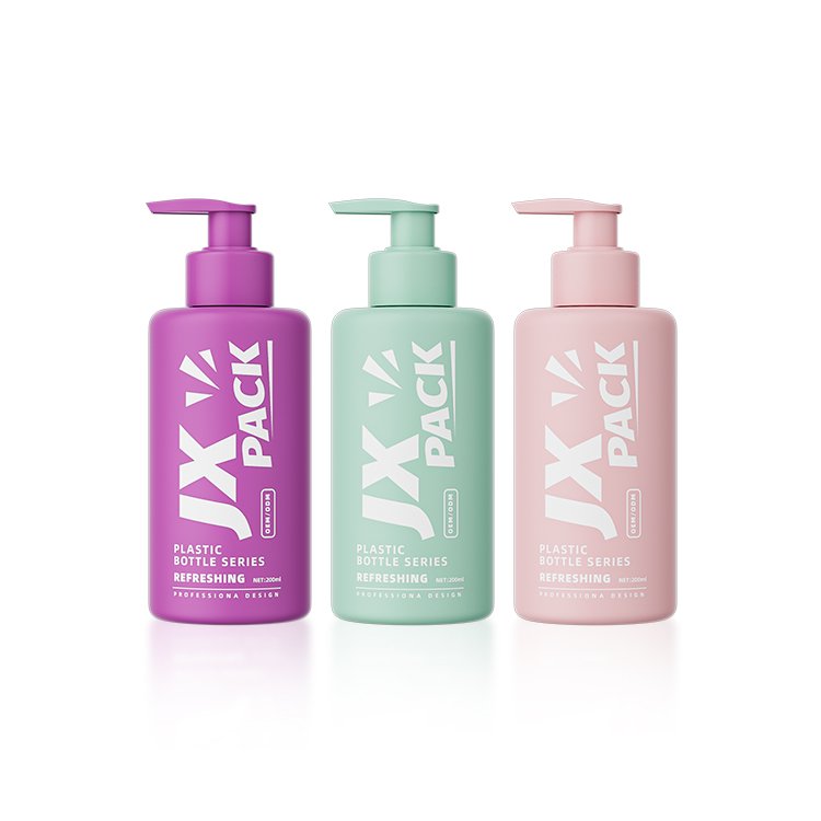 Colorful custom 200ml glass lotion pump shampoo packaging containers bottle for shampoo shower gel body lotion