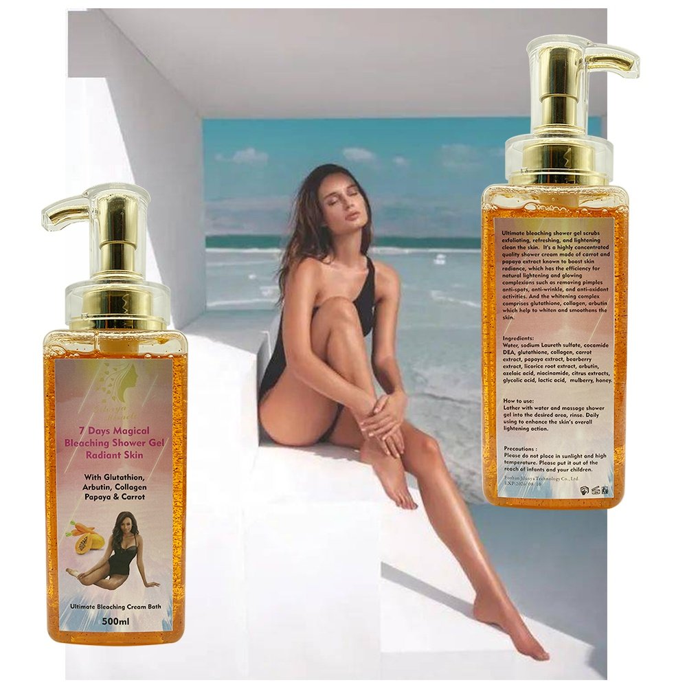 OEM Private Label Glutathion Collagen Arbutin Papaya Carrot Radiant Skin Ultimate Whitening Shower Bath Bleaching Shower Gel