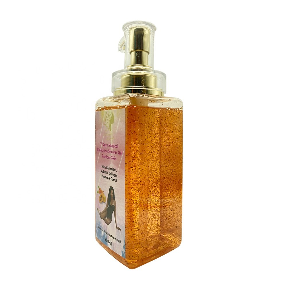 OEM Private Label Glutathion Collagen Arbutin Papaya Carrot Radiant Skin Ultimate Whitening Shower Bath Bleaching Shower Gel