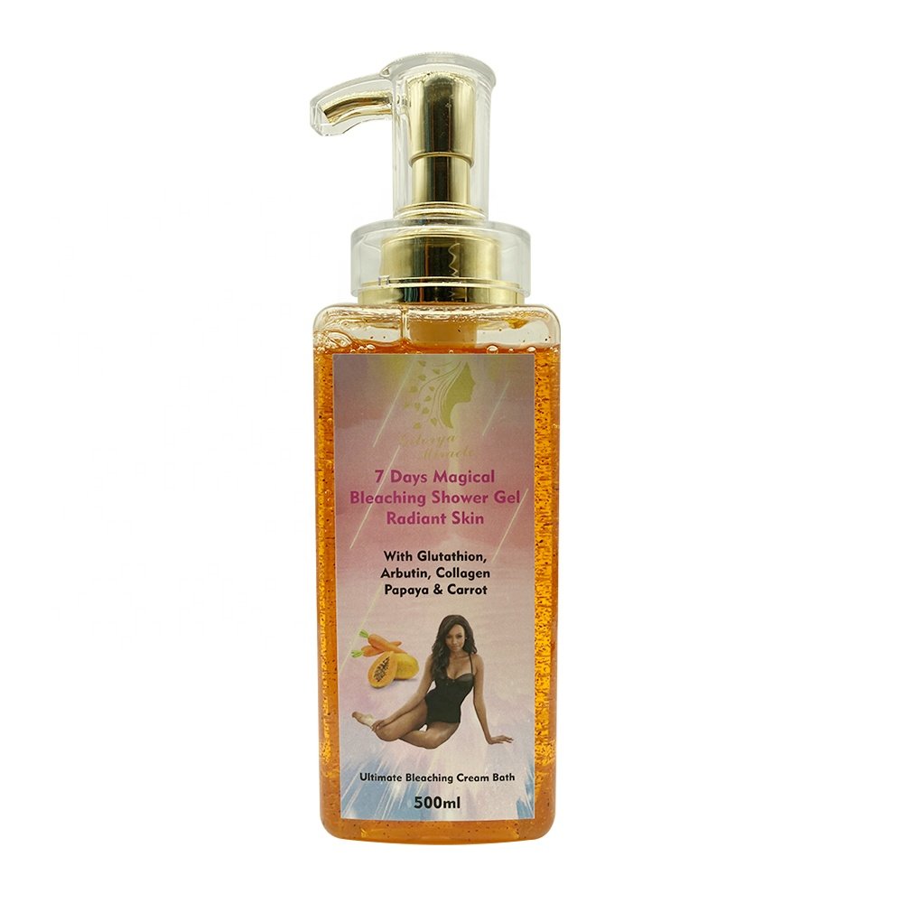 OEM Private Label Glutathion Collagen Arbutin Papaya Carrot Radiant Skin Ultimate Whitening Shower Bath Bleaching Shower Gel