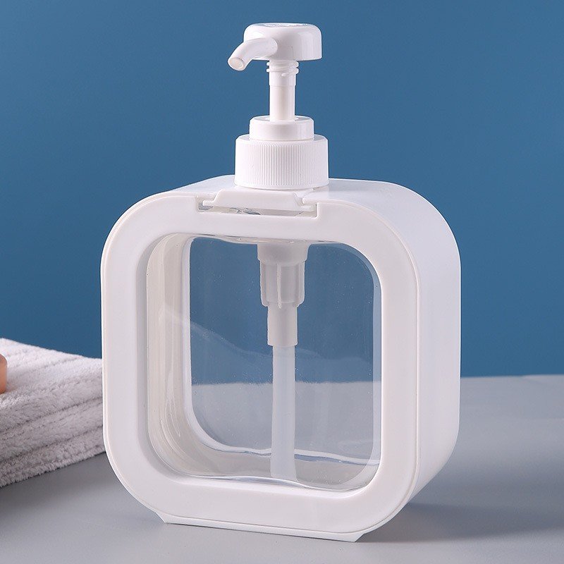 Luxury 300ml Square cosmetic container white plastic hand wash liquid soap foam bottles body lotion bottle with pump