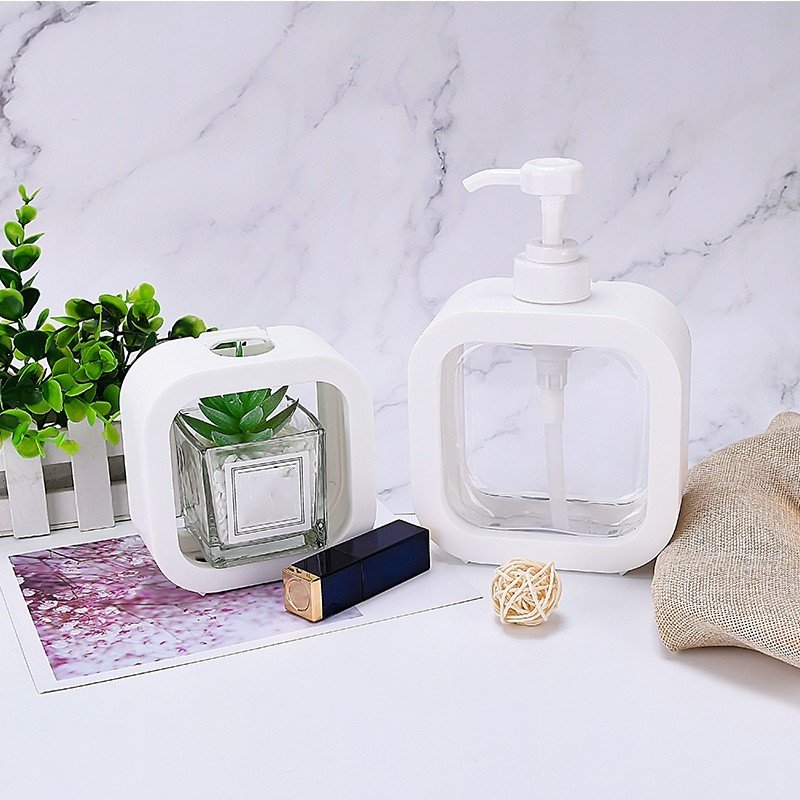 Luxury 300ml Square cosmetic container white plastic hand wash liquid soap foam bottles body lotion bottle with pump