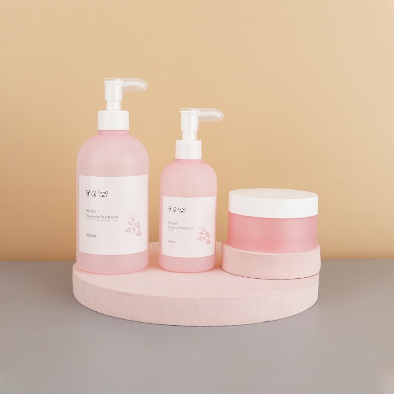 Customized 250ml 500ml180ml washing and care set plastic bottles and plastic cans container packaging