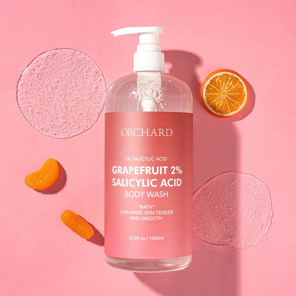 Wholesale Oem/Odm Private Labels 100% Organic Pure Grapefruit Verbena Amino Acid Foam Whitening Bath Shower Gel for Black Skin