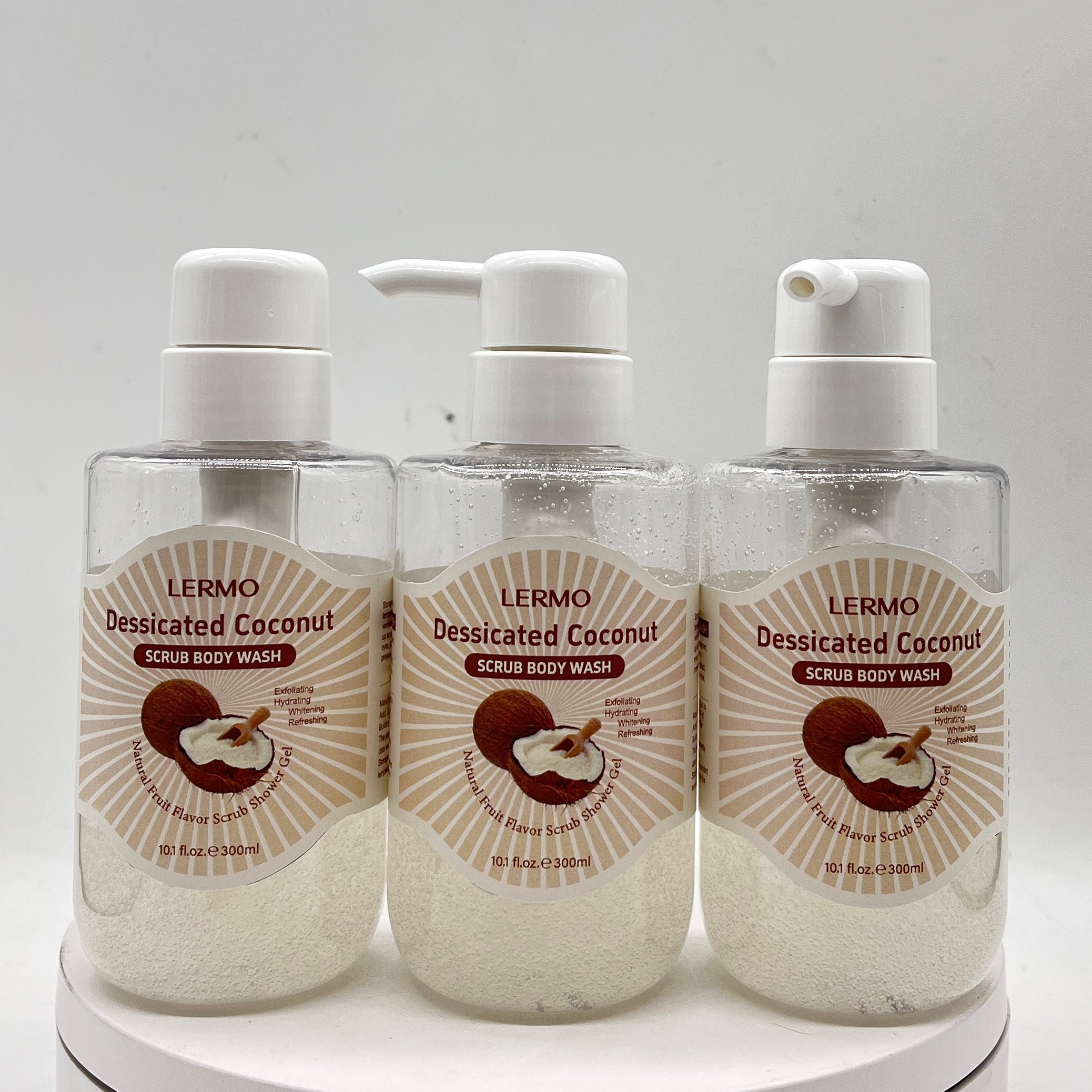 LERMO Organic Body Care Bath Foam Fruit Shower Gel Cleansing Exfoliating Pomegranate Coconut Strawberry Kiwi Scrub Body Wash