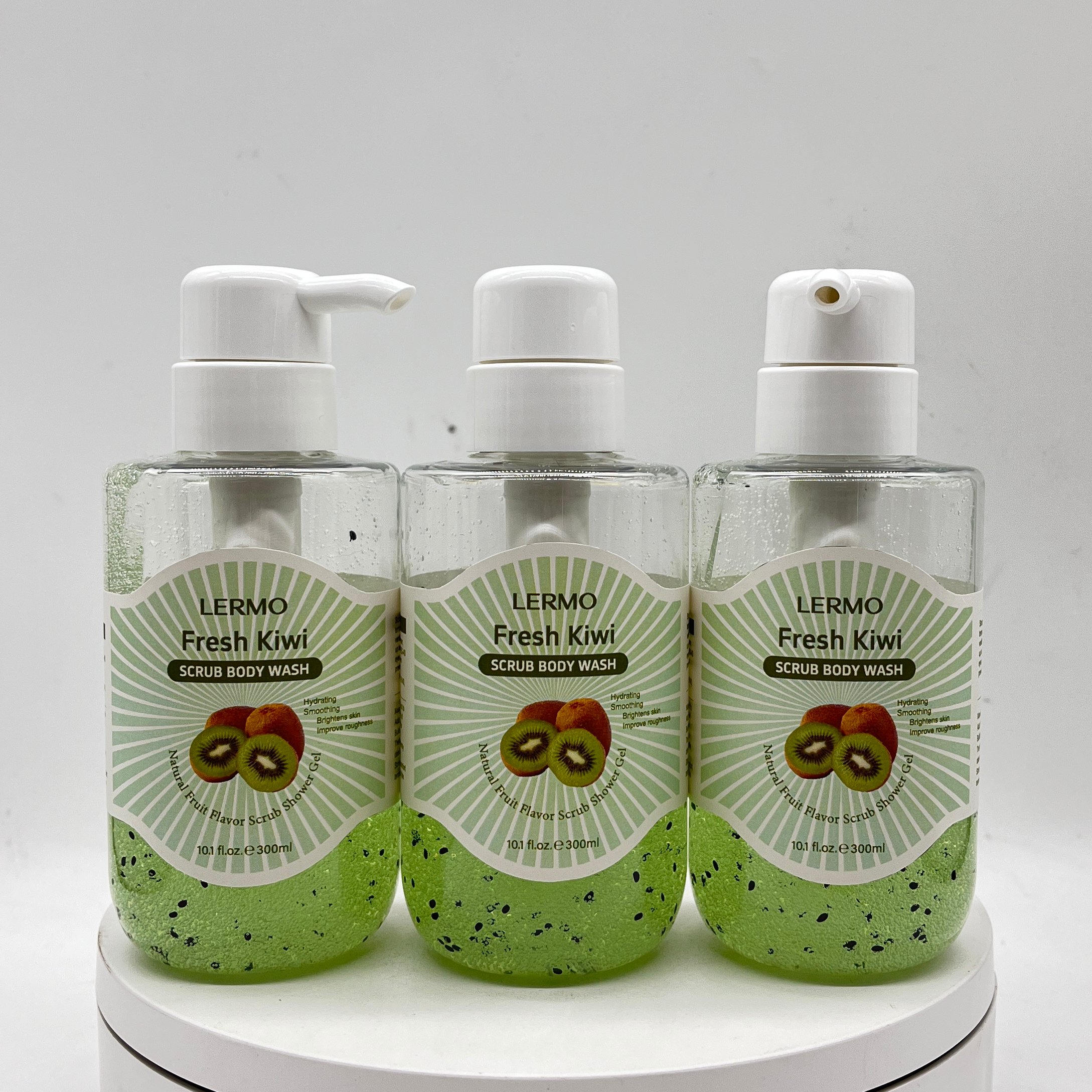 LERMO Organic Body Care Bath Foam Fruit Shower Gel Cleansing Exfoliating Pomegranate Coconut Strawberry Kiwi Scrub Body Wash