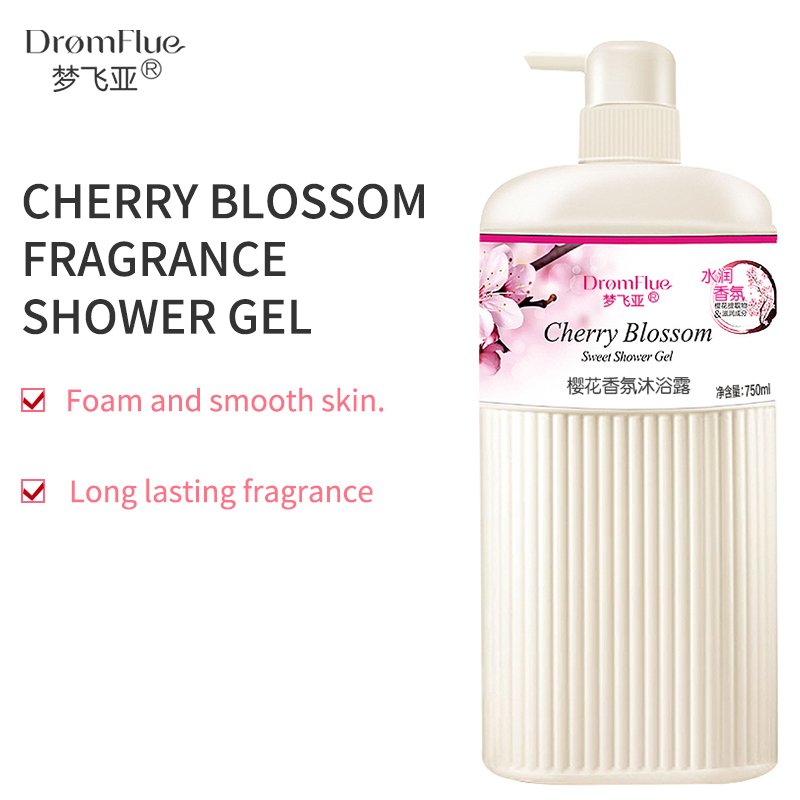 Cherry blossom fragrance milk texture skin rose body wash wholesale discount hotel shower gel