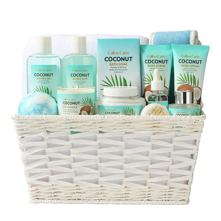 2024 Skin care set for Men and Women coconut, SPA Gift Basket Soap Bath Salt Bathroom For Home Supplies