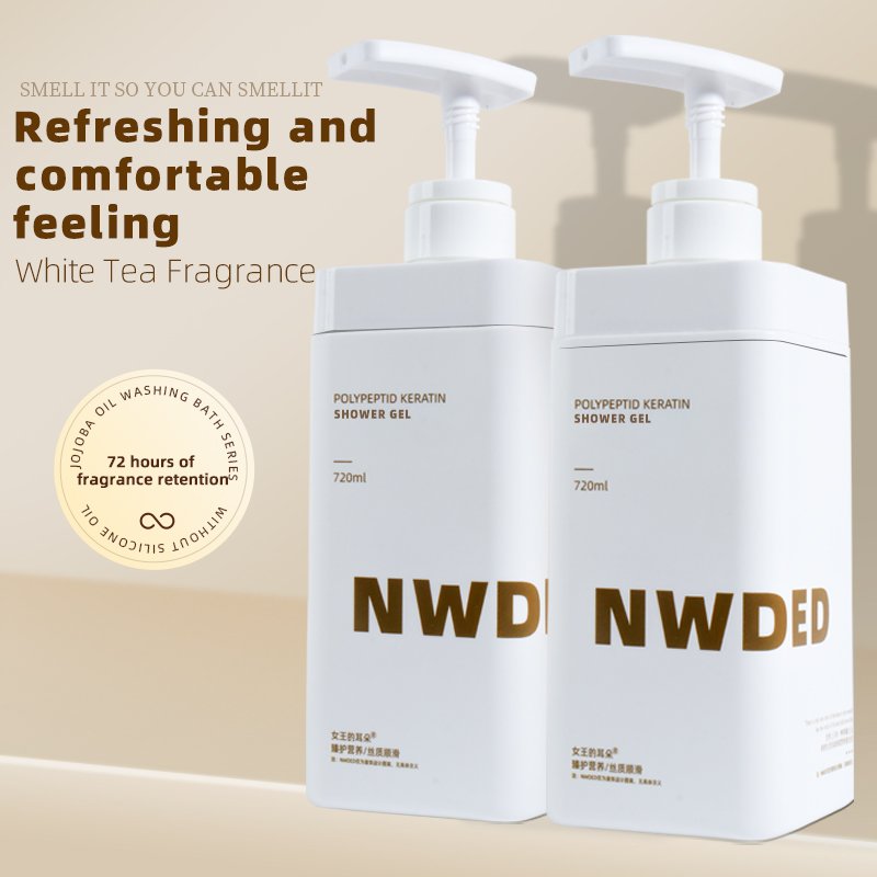 Peptide Keratin Shower Gel Deep Cleansing wash body Set and Moisturizing Exfoliating Shower Gel