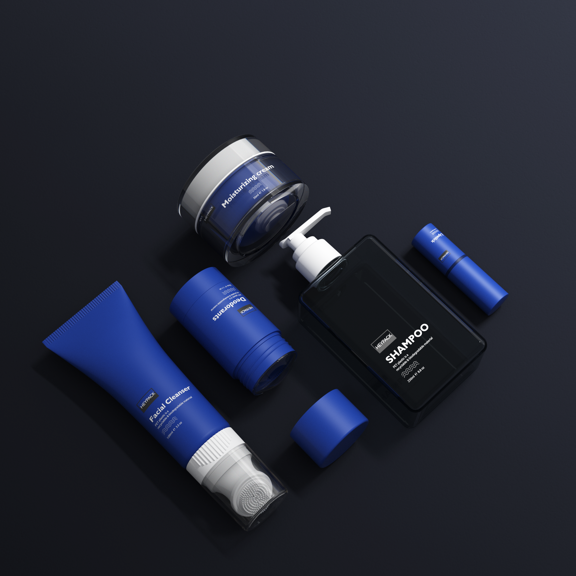 Olive Dark Green Men's Shower Gel Bottle, Deodorant Sticker Bottle And Lip Balm Tube