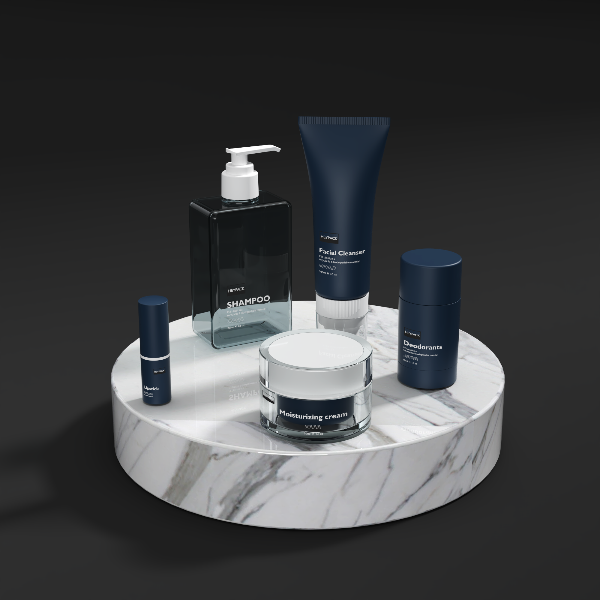 Olive Dark Green Men's Shower Gel Bottle, Deodorant Sticker Bottle And Lip Balm Tube
