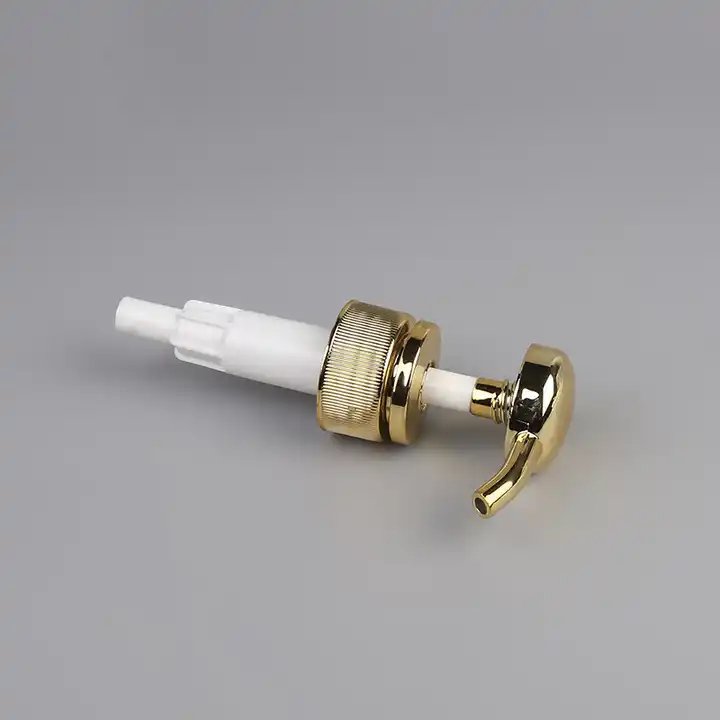 Free Sample Reusable 24mm 24/410 UV Golden Plastic Screw Dispenser Pump For Lotion Shampoo Shower Gel
