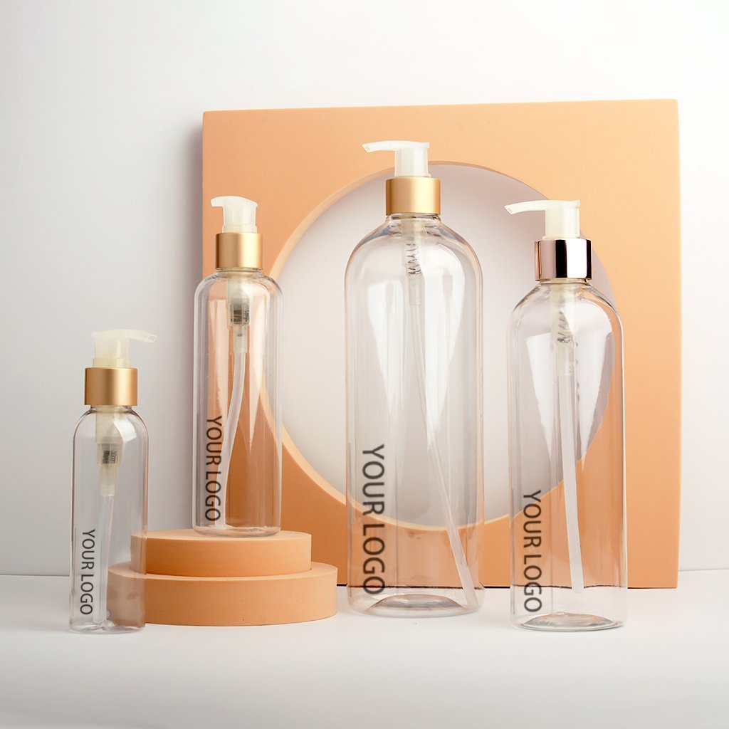 16 Oz Clear Reusable Squeezable Shower Gel Containers for Shampoo Plastic Empty Bottles Hair Conditioner With Disc Top Caps