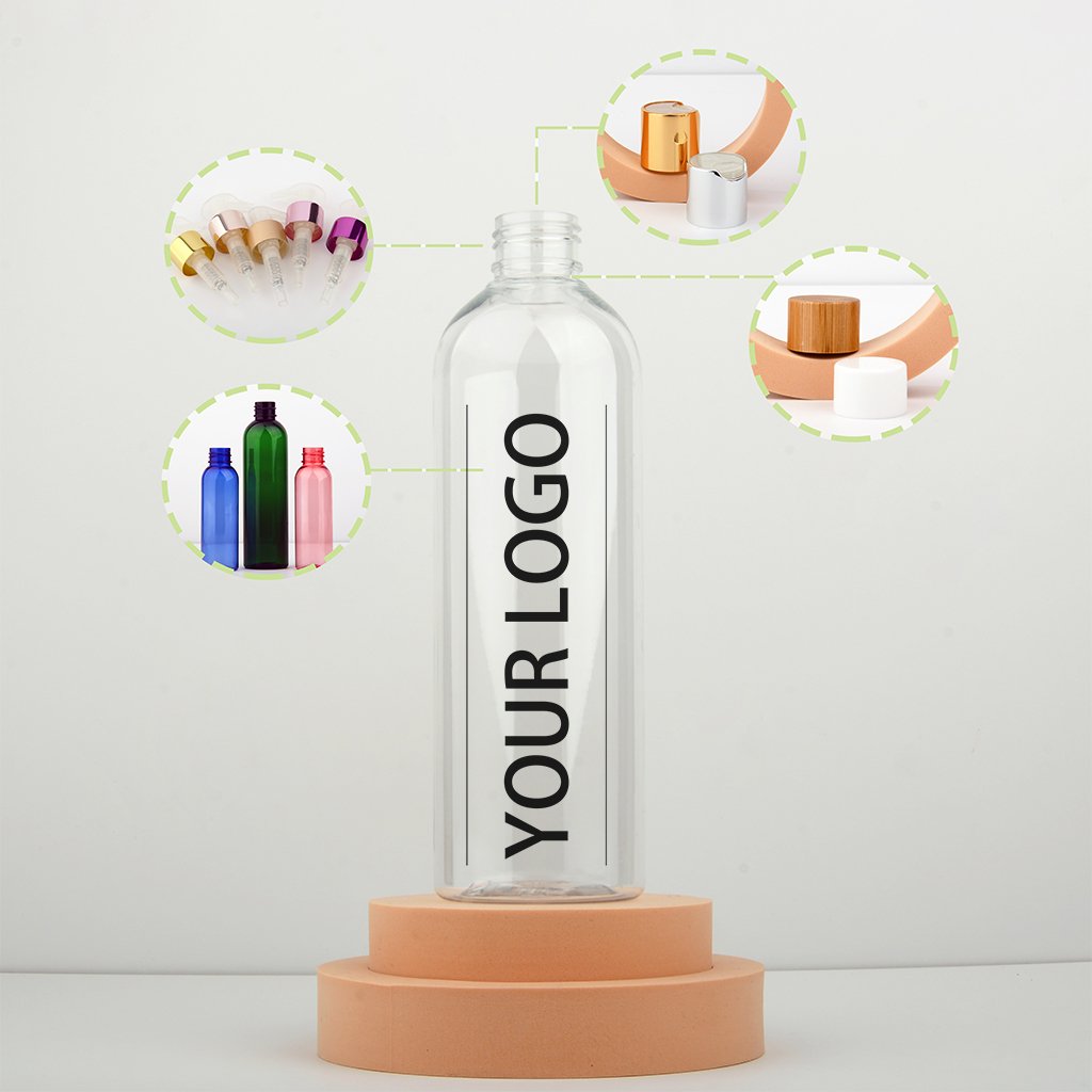 16 Oz Clear Reusable Squeezable Shower Gel Containers for Shampoo Plastic Empty Bottles Hair Conditioner With Disc Top Caps