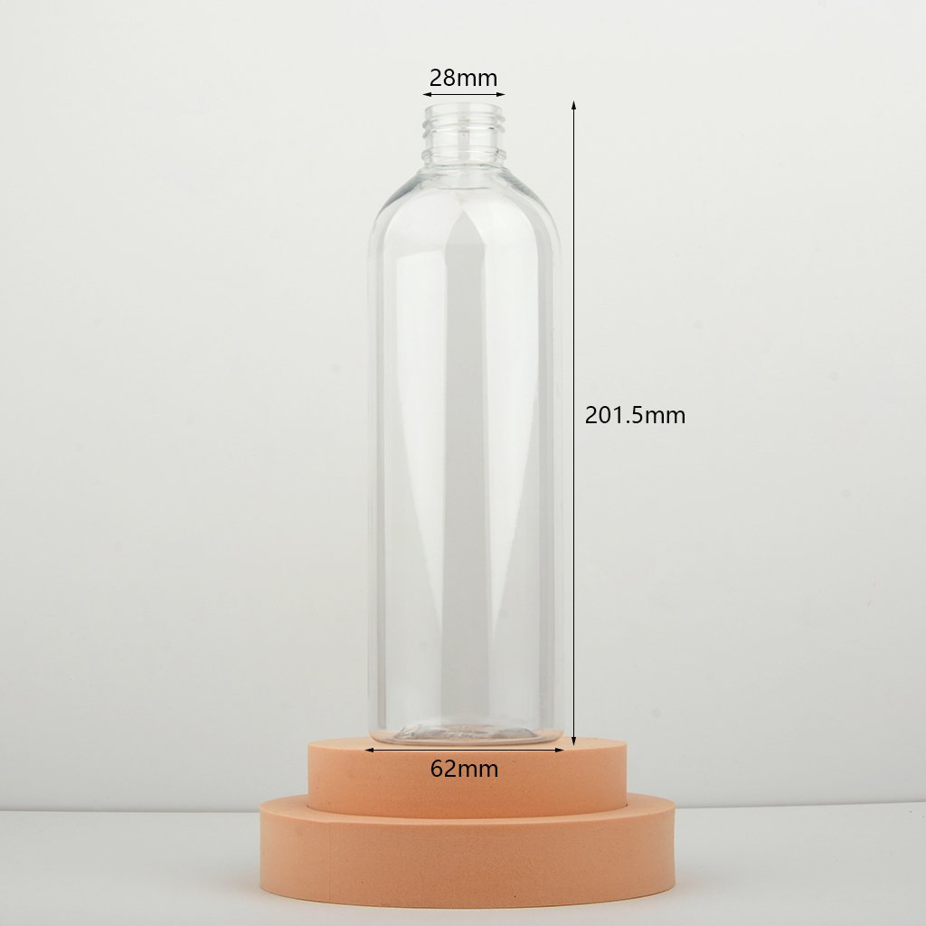 16 Oz Clear Reusable Squeezable Shower Gel Containers for Shampoo Plastic Empty Bottles Hair Conditioner With Disc Top Caps