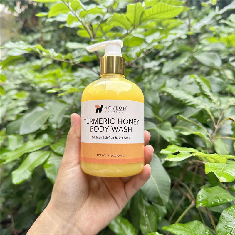 Hot selling healthy lotion glow up turmeric honey body wash forglowing skin with low price