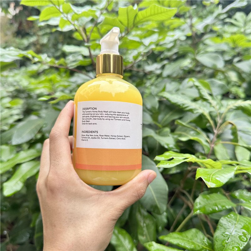 Hot selling healthy lotion glow up turmeric honey body wash forglowing skin with low price