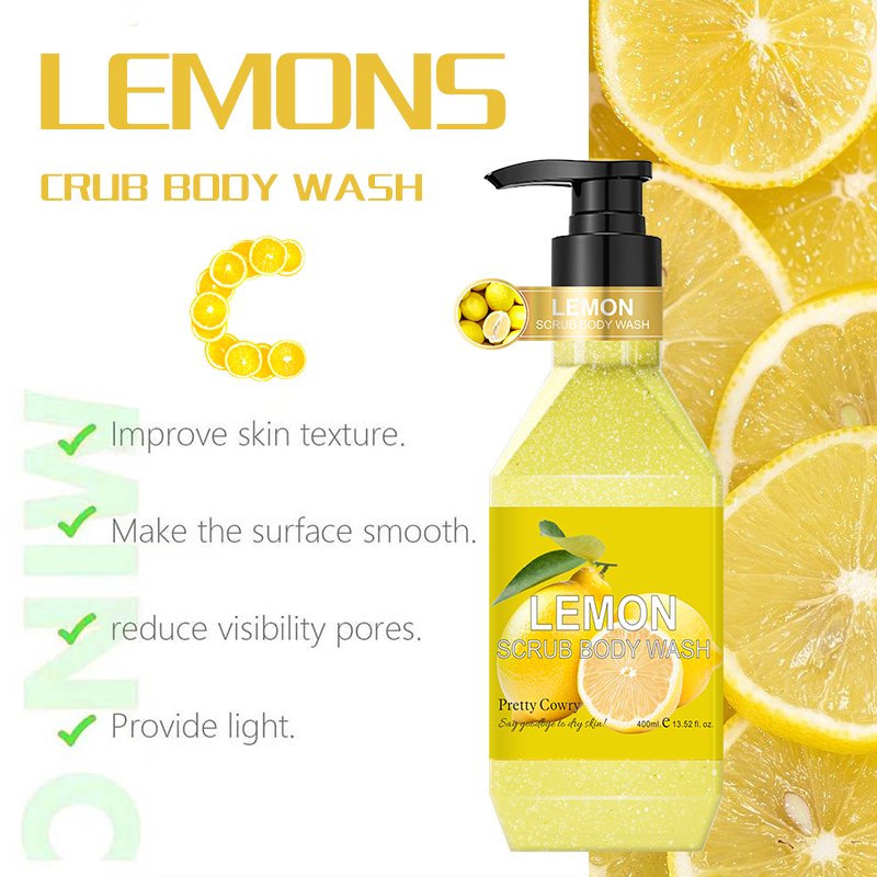 organic whitening body lemon scrub body wash reduce wrinkles shower gel