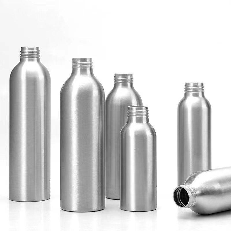Wholesale 30-1000ml aluminum cosmetic perfume foam pump bottle with screw cap for essential oils lotion shampoo shower gel