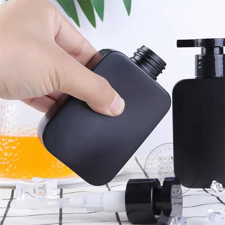 High quality and low price custom logo 250ml Empty Black Square Body Wash Lotion Shower Gel plastic pe Pump Bottle