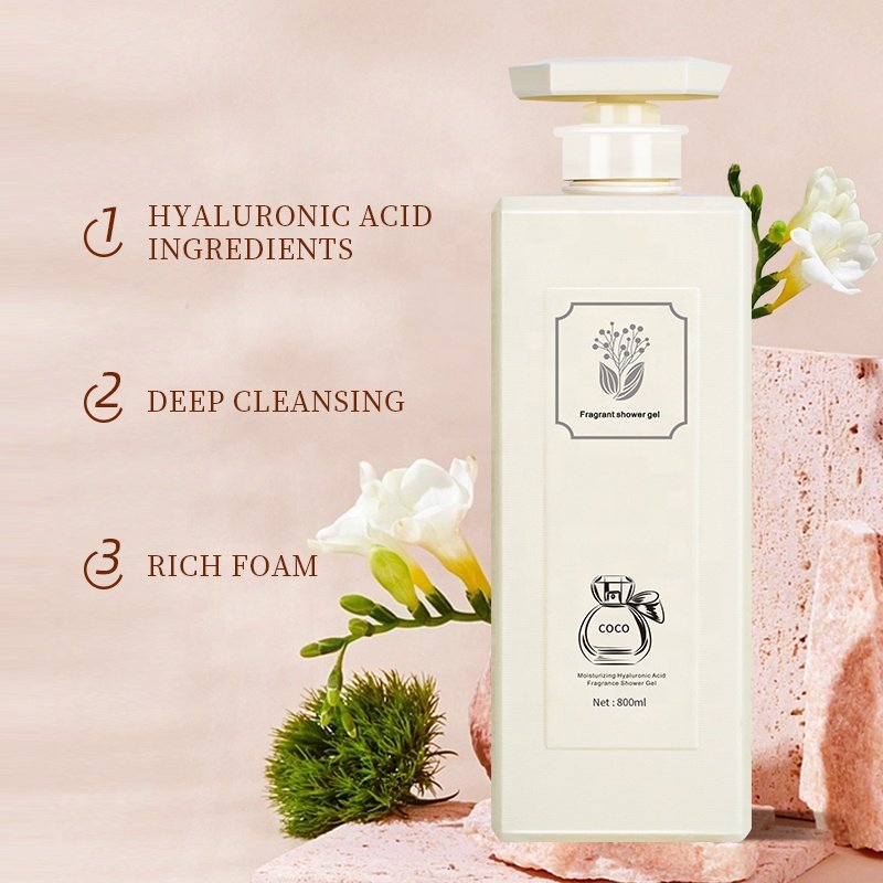 OEM Factory Sample 800ML Hyaluronic Acid Gentle Honey Care High Quality Milk Gel Sets Wash Shower To Shower Body Wash